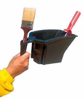Cubeta para pintura con mango reforzado y brochas para uso profesional en obras y mantenimiento